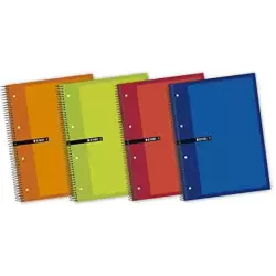 (100430093) ENRI CUADERNO ESPIRAL MICROPERFORADO 120H+40H A4+ 5X5MM 4 TALADROS 5 BANDAS COLOR T/EXTRADURAS C/SURTIDOS