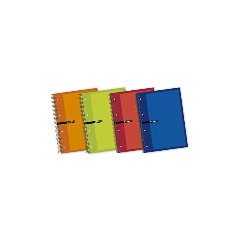 (100430093) ENRI CUADERNO ESPIRAL MICROPERFORADO 120H+40H A4+ 5X5MM 4 TALADROS 5 BANDAS COLOR T/EXTRADURAS C/SURTIDOS