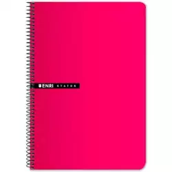(100435749) ENRI CUADERNO ESPIRAL 100H FOLIO 70GR T/DURA 4X4 ROJO