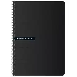 (100435750) ENRI CUADERNO ESPIRAL TAPA DURA 100H FOLIO 70GR CUADRÍCULA 4X4 NEGRO