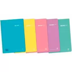 (400150287) ENRI CUADERNO ESPIRAL FOLIO 80H 4X4MM C/M TAPA PP C/SURTIDOS PASTEL