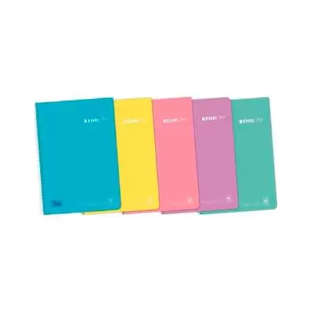 (400150287) ENRI CUADERNO ESPIRAL FOLIO 80H 4X4MM C/M TAPA PP C/SURTIDOS PASTEL