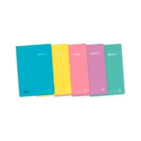 (400150288) ENRI CUADERNO ESPIRAL 1/4 80H 90GR 4X4MM C/M TAPA PP C/SURTIDOS PASTEL