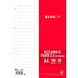 (400173990) ENRI RECAMBIO PLUS 100H A4 90GR PAUTA 2