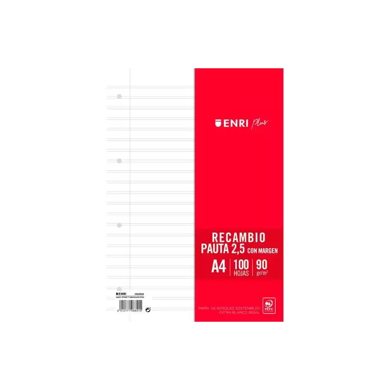 (400173990) ENRI RECAMBIO PLUS 100H A4 90GR PAUTA 2