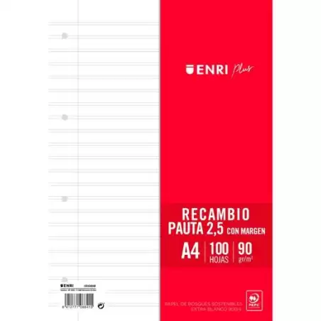 (400173990) ENRI RECAMBIO PLUS 100H A4 90GR PAUTA 2