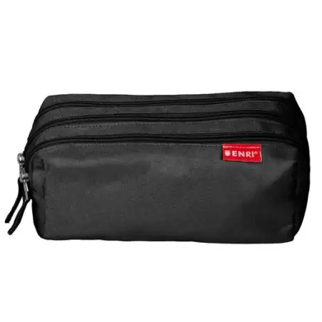 (400195236) ENRI ESTUCHE 3 CREMALLERAS POLIÉSTER NEGRO