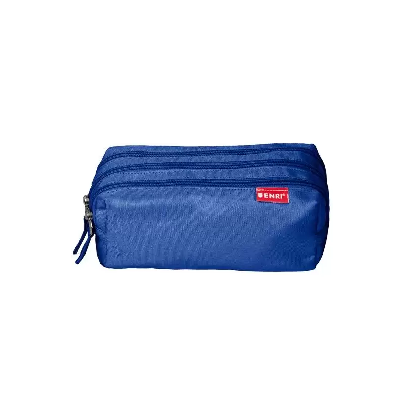 (400195238) ENRI ESTUCHE 3 CREMALLERAS POLIÉSTER AZUL