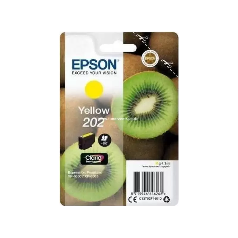 (C13T02F44010) EPSON SINGLEPACK YELLOW 202 CLARIA PREMIUM INK