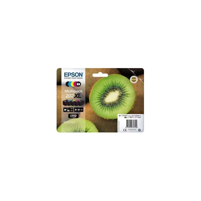 (C13T02G74010) EPSON MULTIPACK 5-COLOURS 202XL CLARIA PREMIUM INK KIWI