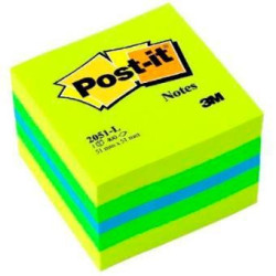 (7100172394) POST-IT MININOTAS ADHESIVAS COLORES 51X51MM 400 HOJAS/BLOCK COLORES  LIMON. VERDE, AZUL Y AMARILLO