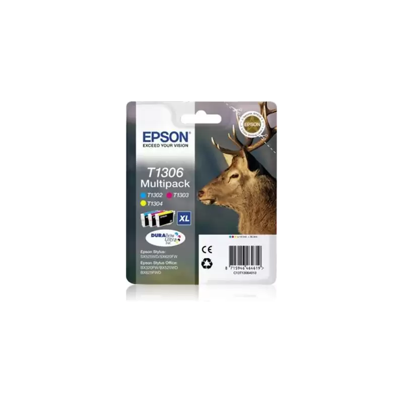(C13T13064012) EPSON TINTA C / M / Y MULTIPACK SX525WD/620FW/ OFFICE B42WD/525WD/625FWD/925FWD