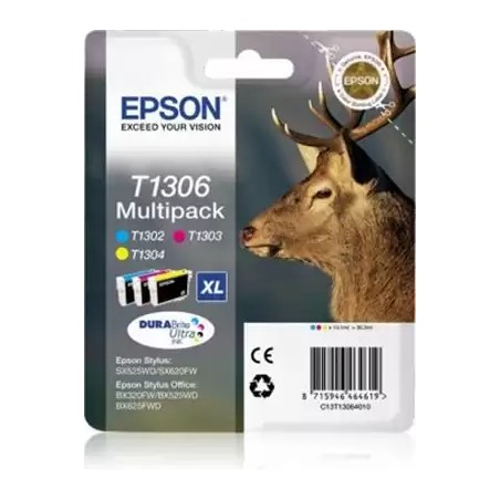(C13T13064012) EPSON TINTA C / M / Y MULTIPACK SX525WD/620FW/ OFFICE B42WD/525WD/625FWD/925FWD