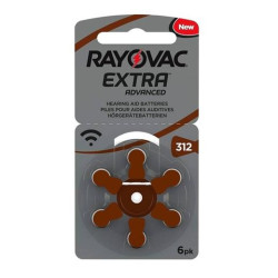 (RAYAE312) RAYOVAC PILA DE AUDIFONO ZINC 312AE 1,45V EXTRA ADVANCED BLISTER 6