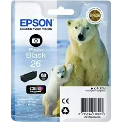 (C13T26114012) EPSON TINTA NEGRO FHOTO CLARIA PREMIUM XP 510 520 600 605 610 615 620 625 700 710 720 800 810 820 - 26