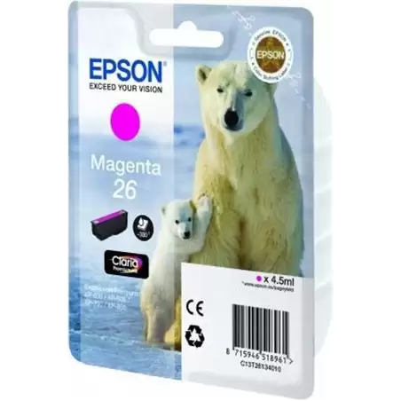 (C13T26134012) EPSON TINTA MAGENTA CLARIA PREMIUM XP 510 520 600 605 610 615 620 625 700 710 720 800 810 820 - 26