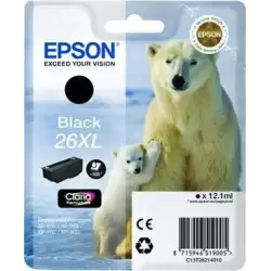 (C13T26214012) EPSON TINTA NEGRO CLARIA PREMIUM XP 510 520 600 605 610 615 620 625 700 710 720 800 810 820 - 26XL ALTA CAPACIDAD