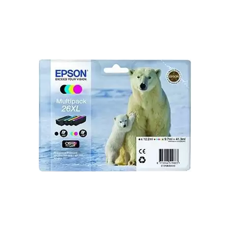 (C13T26364010) EPSON MULTIPACK BK/C/M/Y CLARIA PREMIUM XP 510 520 600 605 610 615 620 625 700 710 720 800 810 820 - 26XL ALTA...