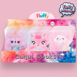(EKL-2501) ROYMART LIBRETAS FLUFFY C/CANDADO 80H A5 8OGR SURTIDOS EXPOSITOR 12 UD