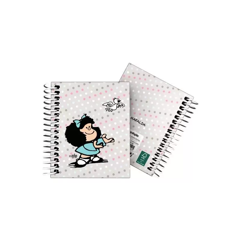 (16532726) GRAFOPLÁS CUADERNO ESPIRAL A7 100H 5X5MM 70GR 4 BANDAS COLOR TAPA DURA MAFALDA BIRD