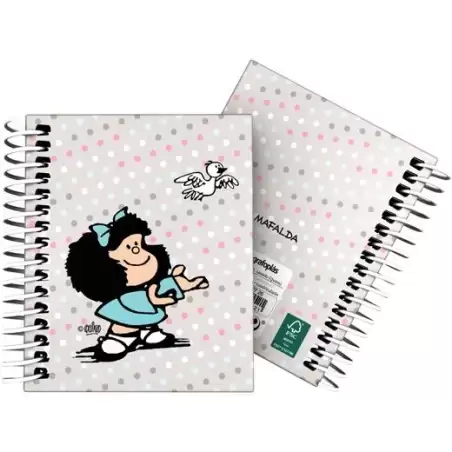 (16532726) GRAFOPLÁS CUADERNO ESPIRAL A7 100H 5X5MM 70GR 4 BANDAS COLOR TAPA DURA MAFALDA BIRD