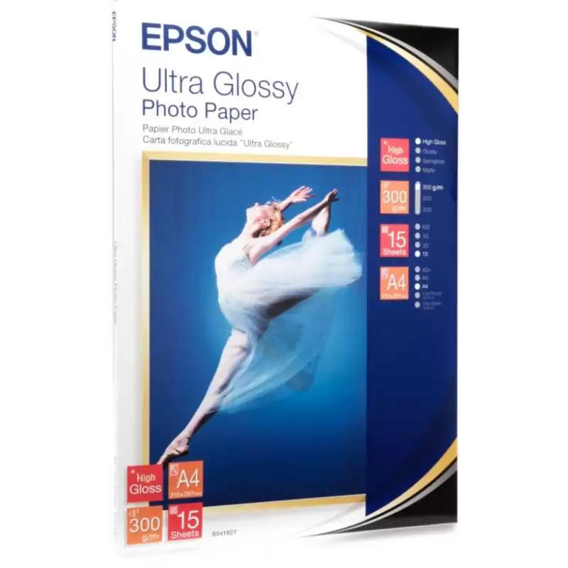(C13S041927) EPSON PAPEL ULTRA GLOSSY PHOTO PAPER A4 (15 HOJAS)
