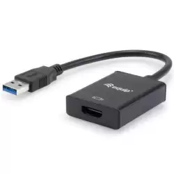(133385) EQUIP CABLE ADAPTADOR USB 3.0 MACHO A HDMI HEMBRA NEGRO
