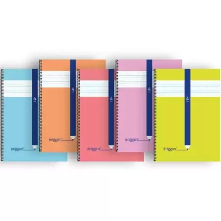 (NSFB3) LAMELA ERIGGAN CUADERNO ESPIRAL 80H FOLIO 70GR 3MM TAPA CARTONCILLO C/SURTIDOS