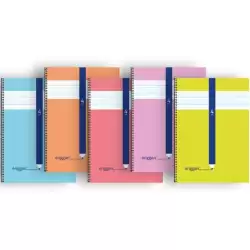 (NSFB4) LAMELA ERIGGAN CUADERNO ESPIRAL 80H FOLIO 70GR 4X4MM TAPA CARTONCILLO C/SURTIDOS