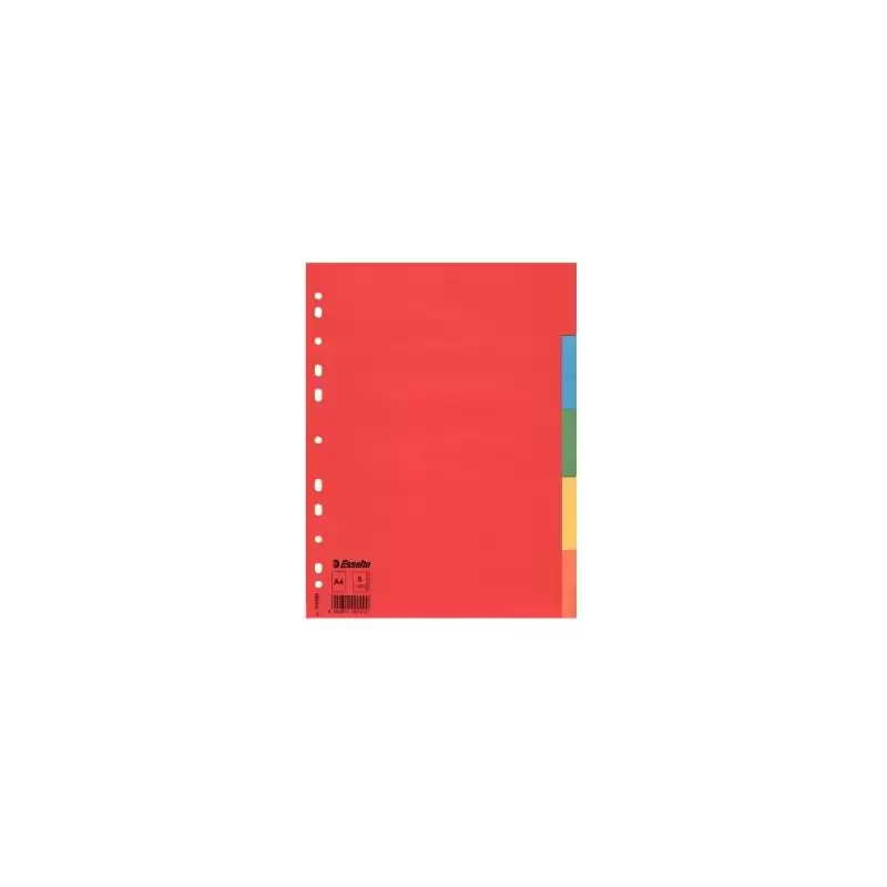(100199) ESSELTE SEPARADORES MULTITALADRO CARTÓN A4 5 POSICIONES COLORES