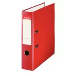 (42301) ESSELTE ARCHIVADOR PALANCA FOLIO LOMO ANCHO PP INTERIOR FORRADO EN PAPEL RADO CANTONERAS ROJO