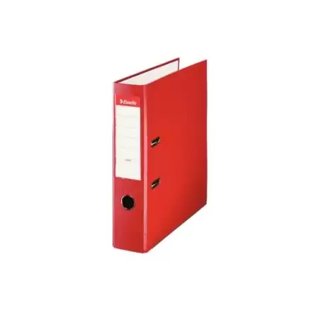(42301) ESSELTE ARCHIVADOR PALANCA FOLIO LOMO ANCHO PP INTERIOR FORRADO EN PAPEL RADO CANTONERAS ROJO