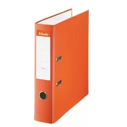 (42323) ESSELTE ARCHIVADOR PALANCA FOLIO LOMO ANCHO PP INTERIOR FORRADO EN PAPEL RADO CANTONERAS NARANJA