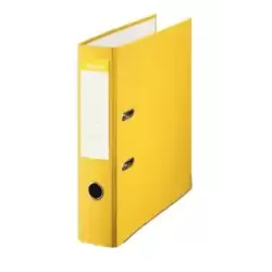 (42324) ESSELTE ARCHIVADOR PALANCA FOLIO LOMO ANCHO PP INTERIOR FORRADO EN PAPEL RADO CANTONERAS AMARILLO