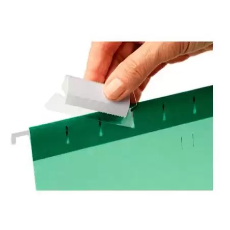 (94514) ESSELTE VISOR FLEXIBLES CON ETIQUETA PARA CARPETAS COLGANTES CLASSIC 5CM TRANSPARENTE BOLSA -25U-