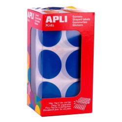 (17864) APLI GOMETS REDONDOS 33MM ROLLO AZUL -ROLLO 708 UNIDADES-