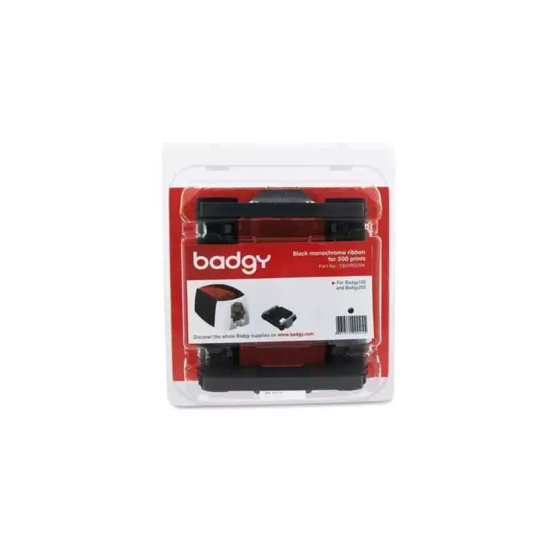 (15CBGR0500K) EVOLIS BADGY 200 CINTA MONOCROMO NEGRA PARA 500 IMPRESIONES