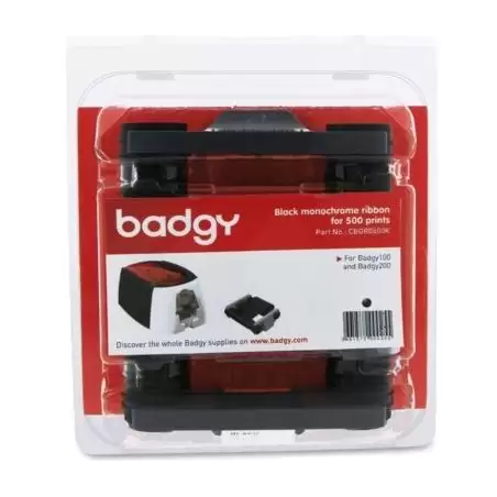 (15CBGR0500K) EVOLIS BADGY 200 CINTA MONOCROMO NEGRA PARA 500 IMPRESIONES