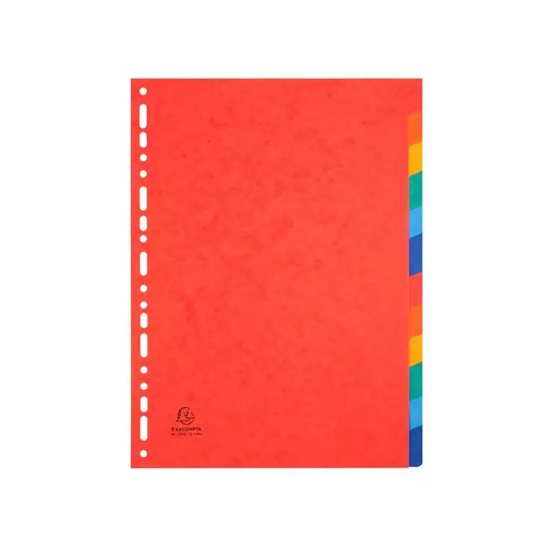 (1412E) EXACOMPTA SEPARADORES NATURE FUTURE CARTULINA LUSTRADA 225GR 12 POSICIONES A4 COLORES