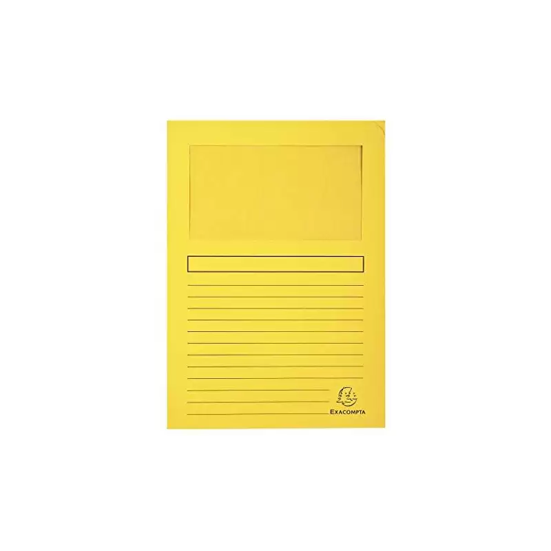 (50109E) EXACOMPTA SUBCARPETA A4 FOREVER CON VENTANA AMARILLO 120GR -100U-
