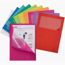 (50250E) EXACOMPTA SUBCARPETA A4 FOREVER CON VENTANA PAQUETE DE 25 COLORES SURTIDOS 130GR