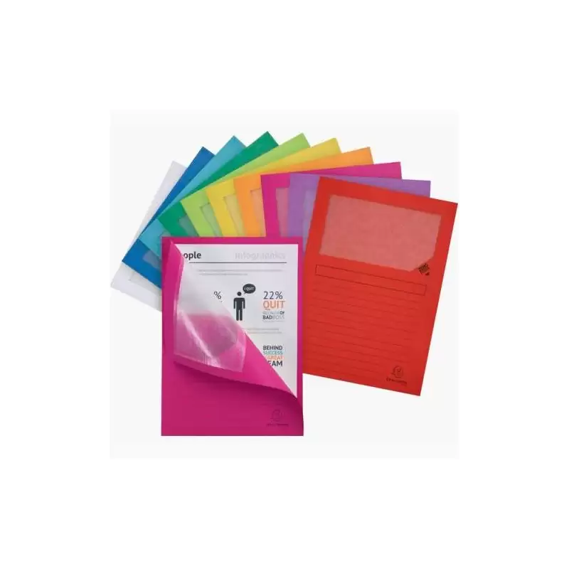 (50250E) EXACOMPTA SUBCARPETA A4 FOREVER CON VENTANA PAQUETE DE 25 COLORES SURTIDOS 130GR