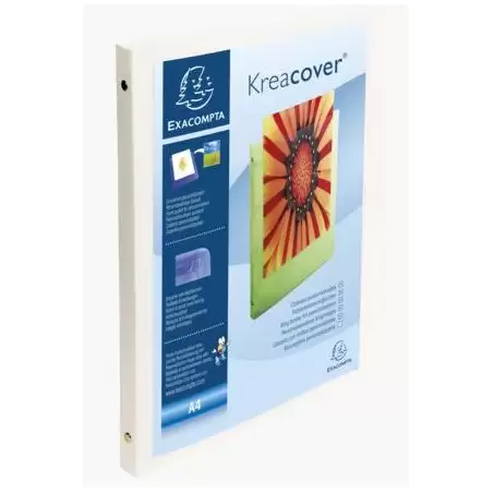 (51189E) EXACOMPTA CARPETA DE ANILLAS 4X15MM KREA COVER A4 PERSONALIZABLE PP OPACO BLANCO
