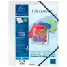 (55188E) EXACOMPTA CARPETA CON GOMAS KREACOVER 3 SOLAPAS A4 POLIPROPILENO TRANSLÚCIDO INCOLORO