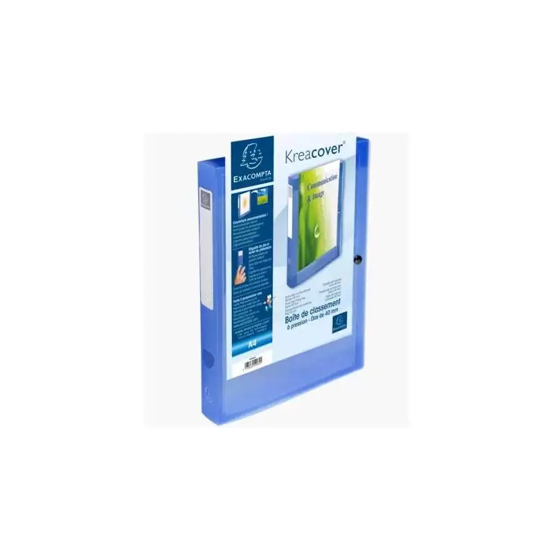 (59982E) EXACOMPTA CARPETA DE PROYECTOS KREA COVER 40MM CIERRE CON CLIP A4 PP AZUL
