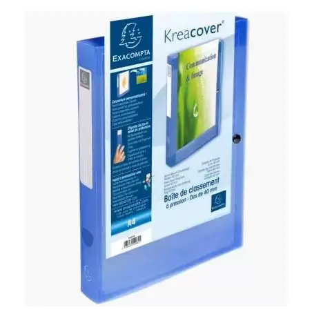 (59982E) EXACOMPTA CARPETA DE PROYECTOS KREA COVER 40MM CIERRE CON CLIP A4 PP AZUL