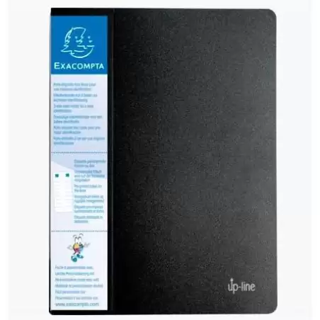 (88601E) EXACOMPTA CARPETA DE 60 FUNDAS UP-LINE A4 C/PORTA-ETIQUETA 3 CARAS PP RÍGIDO NEGRO