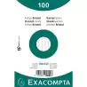 (10802X) EXACOMPTA PAQUETE 100 FICHAS CARTULINA BRISTOL RETRACTIL LINEA HORIZONTAL SIN TALADRO 100X150MM BLANCO