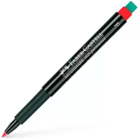(151321) FABER CASTELL ROTULADOR PERMANENTE MULTIFUNCIONAL MULTIMARK F CON GOMA INTEGRADA ROJO