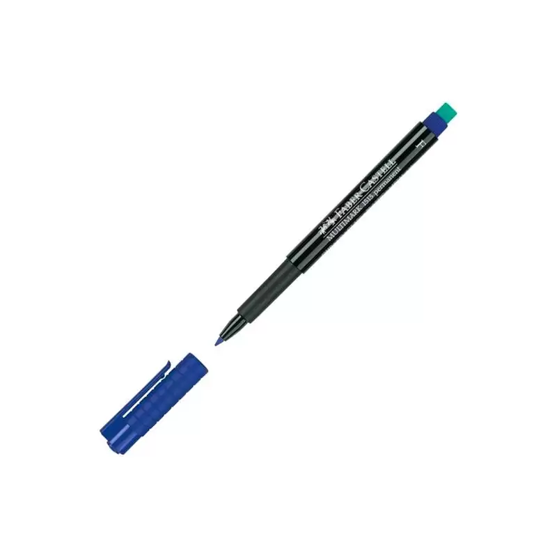 (151351) FABER CASTELL ROTULADOR PERMANENTE MULTIFUNCIONAL MULTIMARK F CON GOMA INTEGRADA AZUL